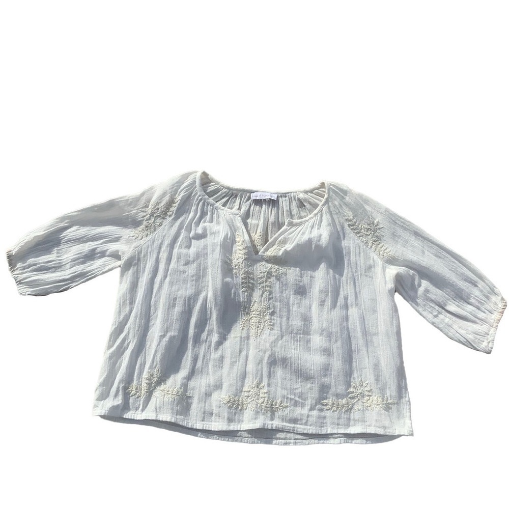 House of Harlow White Boho Embroidered Top